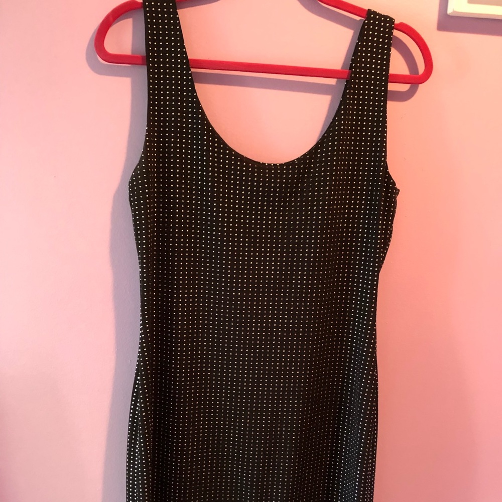 Black mini dress with Silver beading